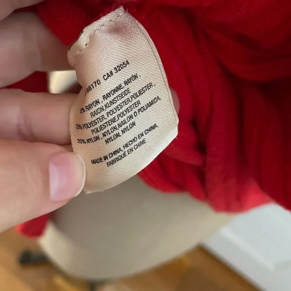 ANTHROPOLOGIE | moth red ribbed cowl neck dolman sweater XS - Picture 8 of 10